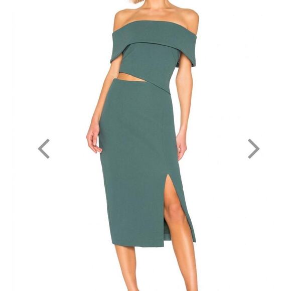 New Elliatt Womens Serpentine Peacock Green Midi Dress Medium - Picture 1 of 14